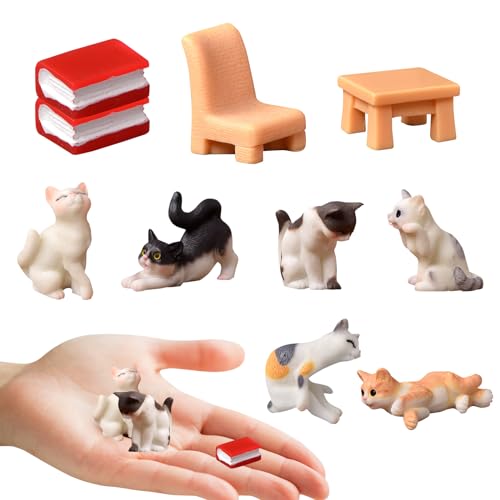 GUOYOU Katze Figurensatz, 10 Stück Niedliche Katze Figur Spielzeug, Mini Katzenliebhaber, Kawaii Kätzchen Spielzeug Sammlung für Kuchen Topper Garten Auto Dekorationen GUOYOU Katze Figurensatz, 10 Stück Niedliche Katze Figur Spielzeug, Mini Katzenliebhaber, Kawaii Kätzchen Spielzeug Sammlung für Kuchen Topper Garten Auto Dekorationen von GUOYOU