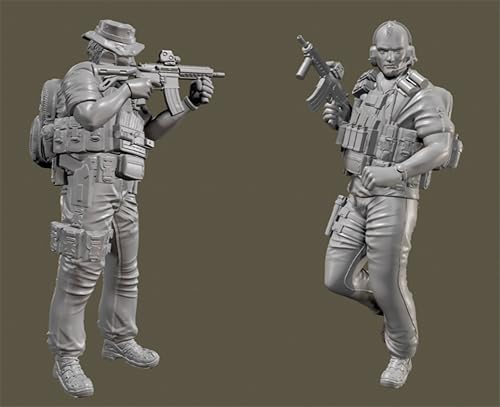1/35 Sci-Fi Agent Warrior Resin Model Kit Unbemalt und unmontiert Soldat Resin Model Kit (2-Personen) // b2E9h1 von GUOZHAN