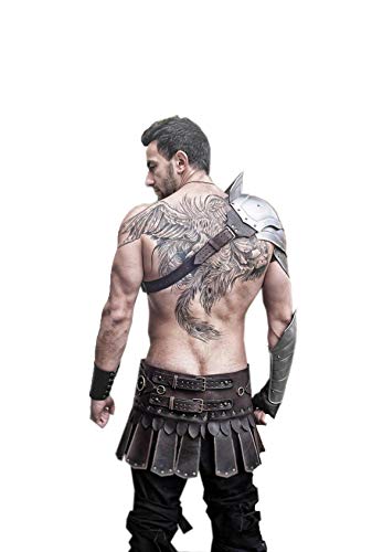 GURU KIRPA ENTERPIRSES Steel Armor Pauldron für Gladiator, Metall Cosplay Schulter, LARP Fantasy Armor, Handgefertigte Warrior Armor, Custom Knight Schulterpanzer von GURU KIRPA ENTERPIRSES