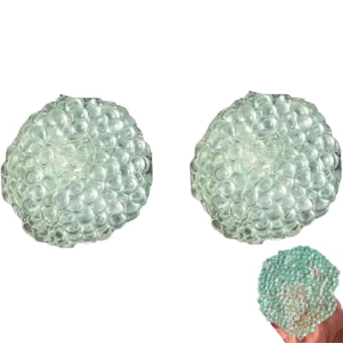 2 Stück Handmade Pressure Relief Balls,Stress Relief Balls for Hands,Trauben Stressabbauball,Tragbar und formbar Vakuum Trauben Stress Ball, Zappelspielzeug Quetschball für Erwachsene (Grün) von GUSHE
