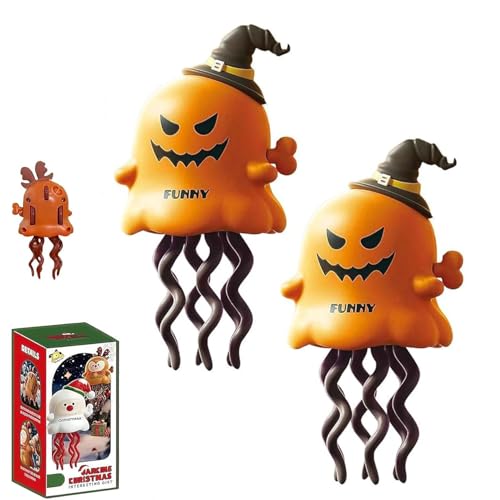 2 Stück Magical Mini Dancing Ghost for Christmas, Magischer Mini Tanzender Geist, Halloween Uhrwerk Tanzendes Geisterspielzeug, Magischer Mini-3D-Geist Geschenk für Halloween Weihnachten (Pumpkin) von GUSHE