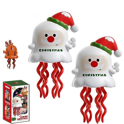 2 Stück Magical Mini Dancing Ghost for Christmas, Magischer Mini Tanzender Geist, Halloween Uhrwerk Tanzendes Geisterspielzeug, Magischer Mini-3D-Geist Geschenk für Halloween Weihnachten (Santa) von GUSHE