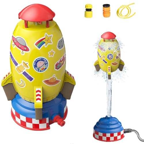 2025 Rocket Sprinkler – Ultimate Summer Water Toy for Kids, Rocket Wassersprinkler Kinder Outdoor, Water Rocket Sprinkler, Rotierend Wassersprinkler, Outdoor Wasserspielzeug Sprinkler für Kinder (B) von GUSHE