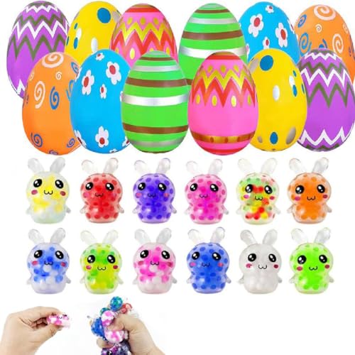 24 Pack Prefilled Easter Eggs with Squeeze Toys, vorgefüllte Ostereier mit Spielzeug, Osterkorbfüller für Kinder, Bunte Ostereier Gefüllt, Ostereier zum befüllen für Ostern Partyzubehör 24 Pack Prefilled Easter Eggs with Squeeze Toys, vorgefüllte Ostereier mit Spielzeug, Osterkorbfüller für Kinder, Bunte Ostereier Gefüllt, Ostereier zum befüllen für Ostern Partyzubehör von GUSHE