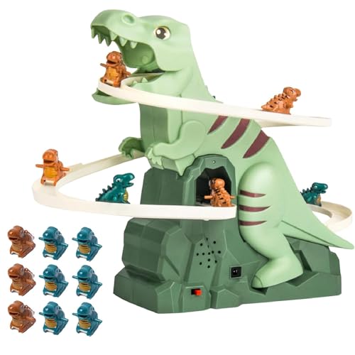 Dinosaur Climb Stairs Music Toy, Dinosaur Roller Coaster Toy, Dino Treppensteigen Spielzeug, Dino Rutschenspielzeug mit Lichtern und Musik, Dinosaurier Kletterrutsche Spielzeug für Kleinkinder Dinosaur Climb Stairs Music Toy, Dinosaur Roller Coaster Toy, Dino Treppensteigen Spielzeug, Dino Rutschenspielzeug mit Lichtern und Musik, Dinosaurier Kletterrutsche Spielzeug für Kleinkinder von GUSHE