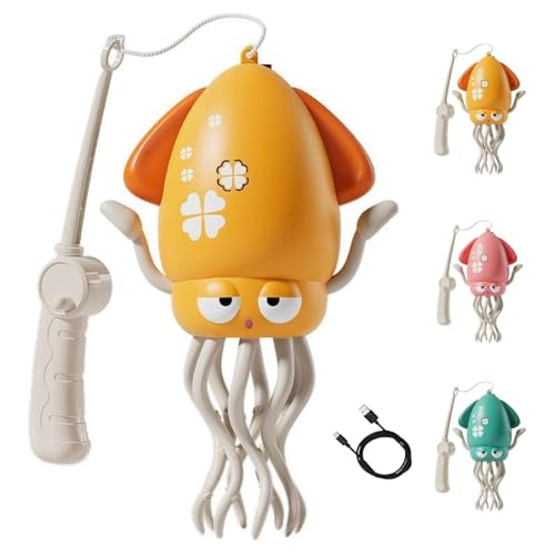 Electric Dancing Octopus Toy,Elektrisch tanzender Oktopus Spielzeug,tanzenden Oktopus Baby Spielzeug mit LED-Lichtern und Musik,Automatisch Hindernisvermeidung,Geschenk für Jungen Mädchen (Orange) von GUSHE