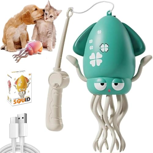 EngineKit Octopus - Electric Crawling Octopus Toy, Dancing Squid Toys - Smart Tentacle Explorer, Magische Tanzende Krake Spielzeug Mit Led & Musik, Elektrisches Tanzendes Oktopus-Spielzeug (Grün) von GUSHE
