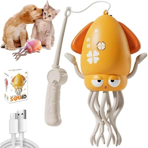EngineKit Octopus - Electric Crawling Octopus Toy, Dancing Squid Toys - Smart Tentacle Explorer, Magische Tanzende Krake Spielzeug Mit Led & Musik, Elektrisches Tanzendes Oktopus-Spielzeug (Orange) von GUSHE