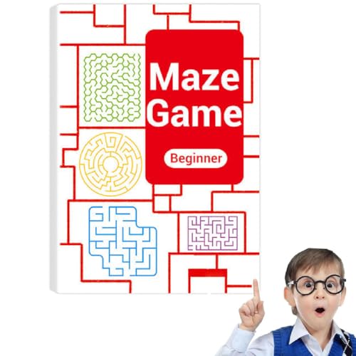 Four-Level Progressive Maze Book Set for Children,Vierstufiges progressives Labyrinth-Buchset für Kinder,Labyrinth-Aktivitätsbuch,Spaßige und herausfordernde Maze für Kinder 4-8 Jahren (A) von GUSHE