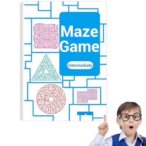 Four-Level Progressive Maze Book Set for Children,Vierstufiges progressives Labyrinth-Buchset für Kinder,Labyrinth-Aktivitätsbuch,Spaßige und herausfordernde Maze für Kinder 4-8 Jahren (B) von GUSHE