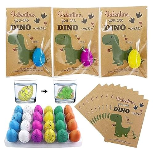 GUSHE 12 Stück Dino Egg Hatching Valentines, Schlüpfende wachsende Eier, Schlüpfendes Dino-Ei, Dracheneier Schlüpfen Spielzeug, magisches wachsendes Dinosaurier-Ei, Dino Eier die im Wasser Schlüpfen GUSHE 12 Stück Dino Egg Hatching Valentines, Schlüpfende wachsende Eier, Schlüpfendes Dino-Ei, Dracheneier Schlüpfen Spielzeug, magisches wachsendes Dinosaurier-Ei, Dino Eier die im Wasser Schlüpfen von GUSHE