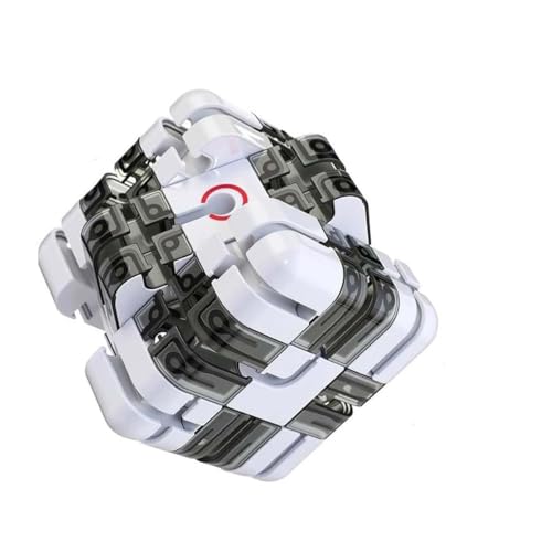 Großer 3D-Puzzle-Labyrinth-Würfel - Fesselndes Denksportspielzeug,Large Labyrinth 3D Puzzles Maze Cube,Komplexes Puzzle mit Rollenden Kugeln,3x3 Kugelwürfel Spiele für Kinder Erwachsene (Grau) von GUSHE