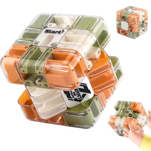 Large Labyrinth 3D Puzzles Maze Cube - Engaging Brain Teaser Toy, Großes Labyrinth 3D Puzzle Würfel, 3x3 Zauberwürfel Puzzlespielzeug, 3D-Labyrinths Kugelwürfel Spiele für Kinder und Familien von GUSHE