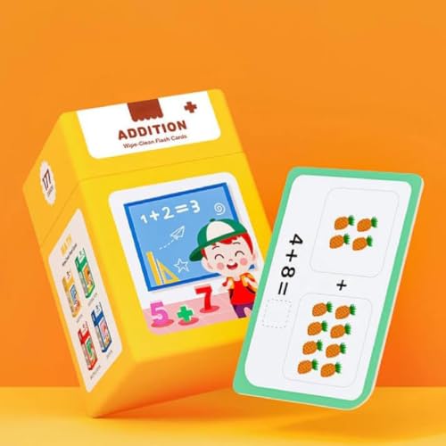Mathematical Training Oral Arithmetic Cards,177 Mathematik Lernkarten,Multiplikation/Divisio/Addition/Subtraktion Flash Cards,Tragbare Mathe Denkspiele Geschenk Für Kinder ab 5 Jahren (Addition, 1) von GUSHE