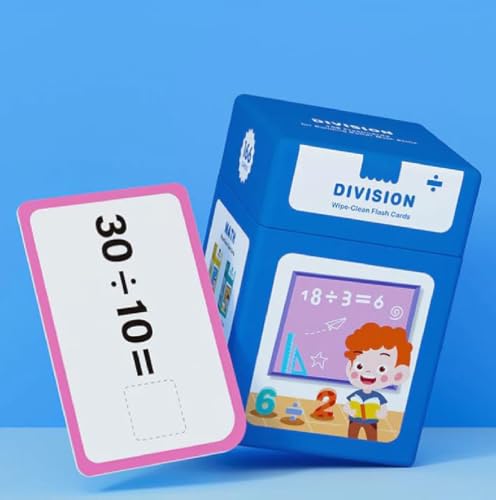 Mathematical Training Oral Arithmetic Cards,177 Mathematik Lernkarten,Multiplikation/Divisio/Addition/Subtraktion Flash Cards,Tragbare Mathe Denkspiele Geschenk Für Kinder ab 5 Jahren (Divisio, 1) von GUSHE