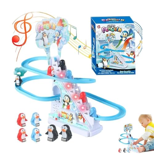 Penguin Race Track Toy, Penguin Race Game, Elektrische Pinguin Treppensteigen Spielzeug, Pinguin-Rutschen-Spielset, Pinguin-Achterbahn mit Lichtern und Musik, Geschenk für Kleinkinder und Kinder Penguin Race Track Toy, Penguin Race Game, Elektrische Pinguin Treppensteigen Spielzeug, Pinguin-Rutschen-Spielset, Pinguin-Achterbahn mit Lichtern und Musik, Geschenk für Kleinkinder und Kinder von GUSHE