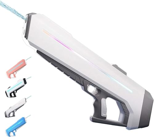 RapidJet Pro - Electric Pulse Water Gun,Automatic One-Button Refill,Elektrischer Puls-Wasserwerfer,Wasserspritzpistole mit LED Licht,Wasserpistole Erwachsene und Kind für Pool Garten Strand (Grau) von GUSHE