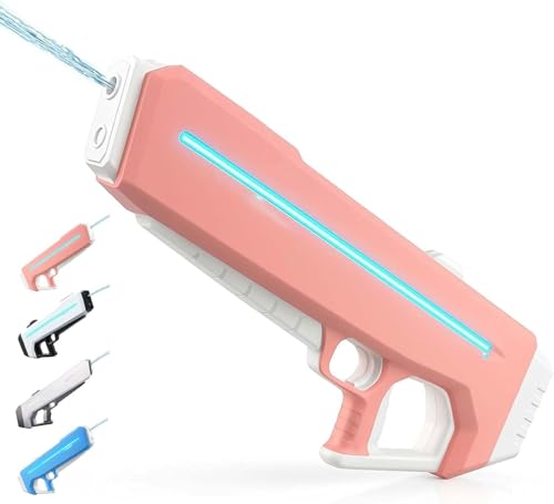 RapidJet Pro - Electric Pulse Water Gun,Automatic One-Button Refill,Elektrischer Puls-Wasserwerfer,Wasserspritzpistole mit LED Licht,Wasserpistole Erwachsene und Kind für Pool Garten Strand (Rosa) von GUSHE
