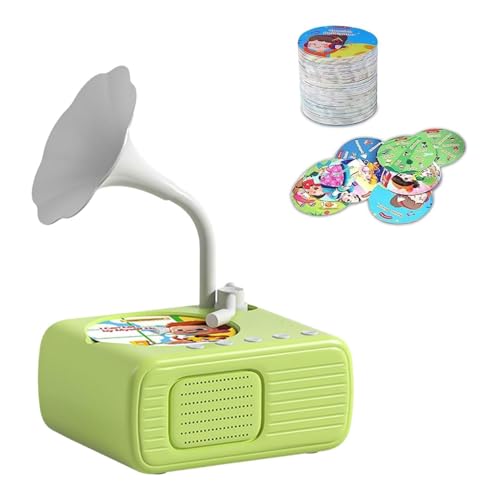 Sweako Kids Phonograph with 96 Cards, Kinder Grammophon mit 96 Karten, Musikspieler Spielzeug, Maschine zur frühkindlichen Bildung für Kinder, interaktives Plattenspieler für Kleinkinder (Grün) von GUSHE