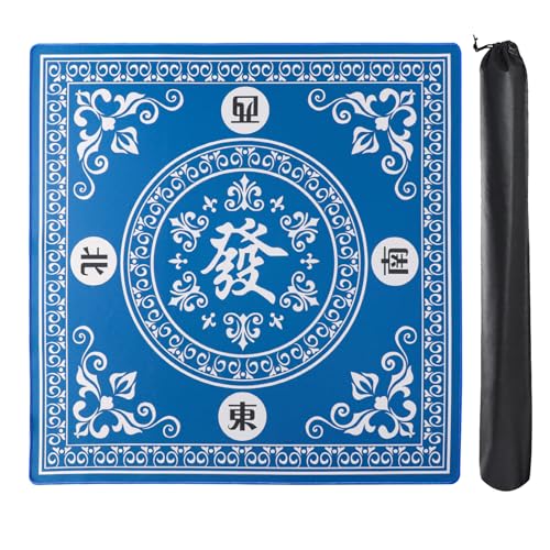 GUSTARIA Mahjong-Matte, 80 x 80 cm, Gummi, rutschfeste Mahjong-Tischmatte mit 3 kostenlosen Würfeln und Tragetasche, für Mah Jongg, Karten-, Brett- und Fliesenspiele, Blau GUSTARIA Mahjong-Matte, 80 x 80 cm, Gummi, rutschfeste Mahjong-Tischmatte mit 3 kostenlosen Würfeln und Tragetasche, für Mah Jongg, Karten-, Brett- und Fliesenspiele, Blau von GUSTARIA