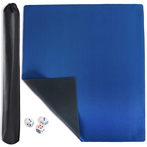 GUSTARIA Mahjong Matte, Mahjong Tischmatte mit Tragetasche, für Mahjong, Poker, Karten, Brettspiele, Legespiel und Dominosteine (Blau, 88,9 cm) von GUSTARIA