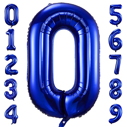100cm Dunkelblau Luftballon Zahl 0 zum Geburtstag Fliegt Mit Helium Folienballon Geburtstagsdeko Ballon Zahl Deko zum Geburtstag (Dunkelblau, Zahl 0) von GUTCOOL