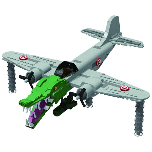 GUUIESMU Tung Tung Tung Sahur Vs Tralalero Tralala Building Blocks,Italian Brainrot Animals, Building Toy Set,Collectible Figure, for Collection and Decoration (Bombardiro Crocodilo) von GUUIESMU