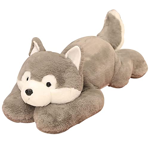 GUUIESMU Weighted Anxiety Stuffed Animal Cuddly Toy for Stress Relief,Weighted Stuffed Animal for Anxiety,Anxiety Kuscheltier Gewicht FüR Erwachsene,Suitable for People with Stress (Gray Husky,55cm) von GUUIESMU