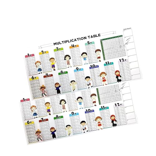 GUUZETU Bildung Trockenerase Farbmultiplikation für Kinder, Selbstüberprüfung im Klassenzimmer Lernhilfen, Wiederverwendbare Mathematikboards, Multiplikationstisch mit trockener Löschung (2A) von GUUZETU