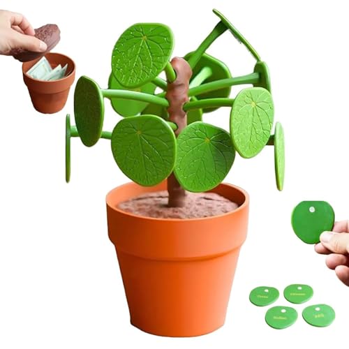 Pilea Food Picker - 12 Mahlzeitoptionen, der chinesische Geld für Geldpflanze -Dekider, 3D -gedrucktes Abendessen mit verstecktem Geld. Lebensmittelentscheidung mit magnetischen Blättern (1 Set) von GUUZETU