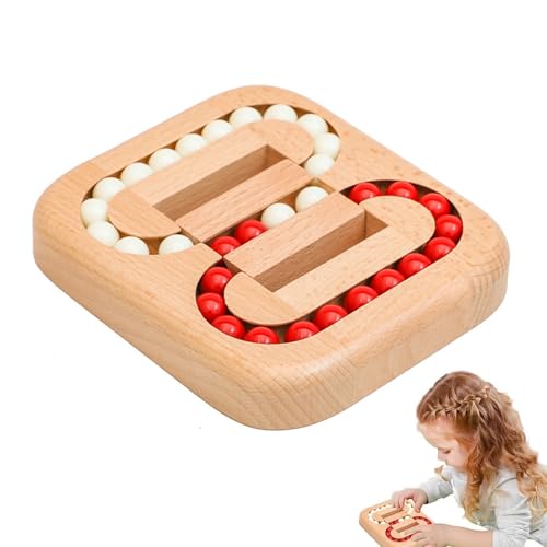 Rotierende magische Bohnen Fingerspitze Spielzeugholz Rätsel, hölzerne Spinning Magic Cube Spielzeug sensorisch, lustige Bohnen -Hirnteaser -sensorische Rätsel, für Stressabbau (Acrylic Beads) von GUUZETU