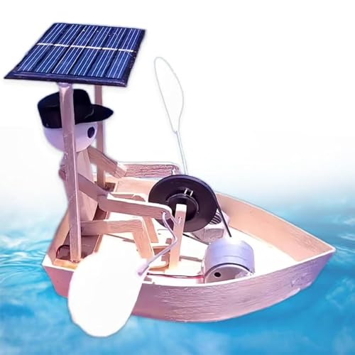 Solarbetriebener Ruderroboter, kreatives Solar-Mini-Boot realistische Ruderaktion, handgefertigt umweltfreundlich, Desktop -Wasserdekoration (1pcs) von GUUZETU