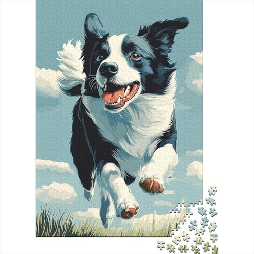 Border Collie Puzzles 1000 Teile Schwer Puzzle Spielzeug Lernspiel Impossible Herausforderung Spielzeug Für Erwachsene Und Kinder in Bewährter 1000pcs (75x50cm) von GUYDZOOM