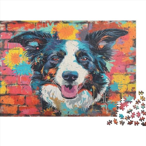 Border Collie Puzzles1000 Teile, Puzzle Für Erwachsene, Geschicklichkeitsspiel Für Die Ganze Familie, Klassische Puzzle,Geburtstagsgeschenk Erwachsenen Puzzlespiel Puzzel 1000pcs (75x50cm) von GUYDZOOM