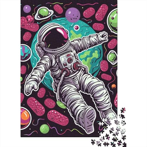 Cartoon Astronaut 3 Puzzle 1000 Teile Schwer Puzzle Spielzeug Lernspiel Impossible Herausforderungsspielzeug Für Erwachsene Kinder 1000pcs (75x50cm) von GUYDZOOM