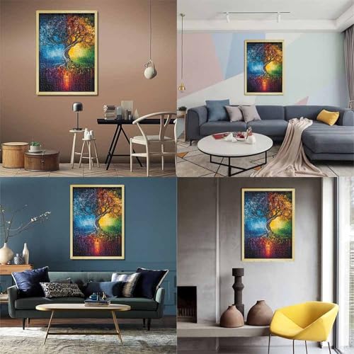 Lebensbaum Puzzle 1000 Teile Schwer Puzzle Spielzeug Lernspiel Impossible Herausforderungsspielzeug Für Erwachsene Kinder 1000pcs (75x50cm) von GUYDZOOM