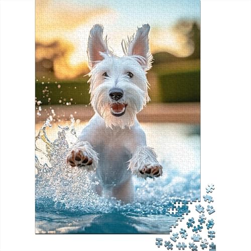 Schnauzer Puzzle 1000-teilige Schwer Puzzle Spielzeug Pädagogisches Spiel Impossible Herausforderung Spielzeug Für Erwachsene Und Kinder Ab 14 Jahren 1000pcs (75x50cm) von GUYDZOOM