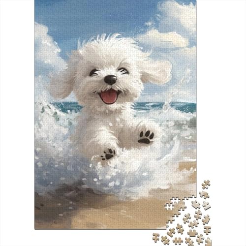 West Highland White Terrier Puzzle 1000-teilige Schwer Puzzle Spielzeug Pädagogisches Spiel Impossible Herausforderung Spielzeug Für Erwachsene Kinder 1000pcs (75x50cm) von GUYDZOOM