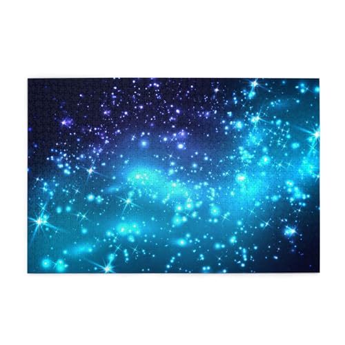 Dunkler Nachthimmel mit Sternen und Galaxie-Vektorbild, Puzzles 1000 Teile Holzpuzzle Spielzeug Familienspiel Wanddekoration von GVCXCSGE