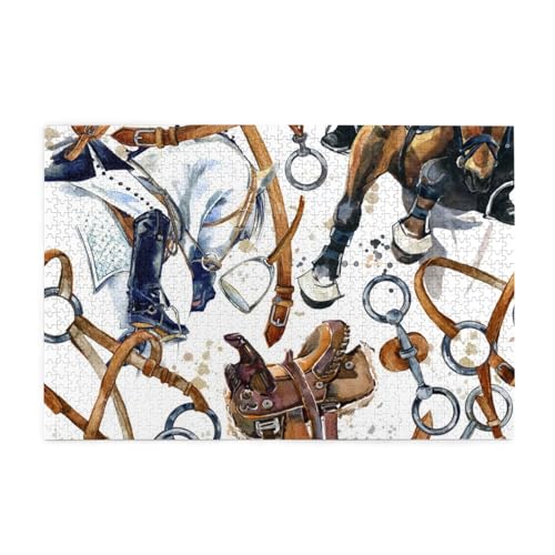 Pferderennen-Gespannpferd, Puzzles 1000 Teile Holzpuzzle Spielzeug Familienspiel Wanddekoration von GVCXCSGE