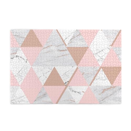 Weißes rosa Dreieck, Puzzles 1000 Teile Holzpuzzle Spielzeug Familienspiel Wanddekoration von GVCXCSGE
