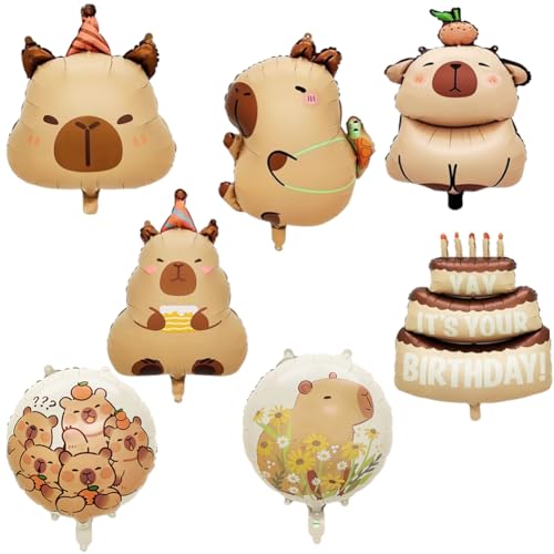 7Pcs Folienballon Capybara Geburtstagsdeko Ballon Tiere Luftballon Folie Kindergeburtstag Deko Geburtstag Luftballons Helium Dschungel Ballons Geburtstagsfeier von GVMJHYK