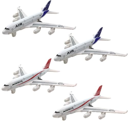 GVMJHYK Flugzeug Spielzeug Legierung Pull Back Flugzeug Spielzeug für Kinder, 4 Stück, Cremeweiß, 36+ Monate, Unisex, Sammlungswert und Vielseitigkeit von GVMJHYK