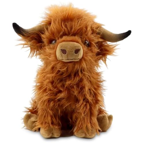 GVMJHYK Hochlandrind Plüsch Spielzeug, Hochlandrind Kuscheltier, Realistische Plüschpuppe Highland Cow, Kuscheltier Kuh Stofftiere Toy Für Babys, Jungs, Mädchen Und Erwachsene von GVMJHYK