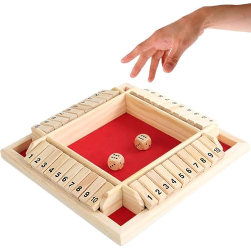 GVMJHYK Schließen The Box Spiel,Brettspiele aus Holz, 4 Spieler Würfelspiel Mathematik Lernspielzeug Kinder Brettspiel Familie ab 3 + Jahre, Reisespiele Erwachsene Traditionelle Kneipenspiele - Red GVMJHYK Schließen The Box Spiel,Brettspiele aus Holz, 4 Spieler Würfelspiel Mathematik Lernspielzeug Kinder Brettspiel Familie ab 3 + Jahre, Reisespiele Erwachsene Traditionelle Kneipenspiele - Red von GVMJHYK