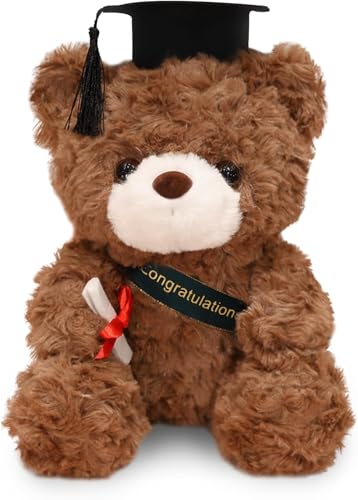 GVMJHYK Teddybär Plüschtier,Examensbär,Teddy Plüschbär mit Diplom und Doktorhut,Bachelor Abschluss Geschenk,Bachelor Geschenk,Bestandene Prüfung Geschenk,Geschenke zum Bachelor Abschluss 23cm von GVMJHYK