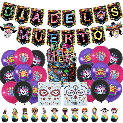 Tag Der Toten Luftballons Dekoration, Day of The Dead Zuckerschädel Latexballons für Mexikanische Party Deko, Halloween Gesicht Tattoos, Halloween Schminke Fasching Maskerade Cosplay Party Tag Der Toten Luftballons Dekoration, Day of The Dead Zuckerschädel Latexballons für Mexikanische Party Deko, Halloween Gesicht Tattoos, Halloween Schminke Fasching Maskerade Cosplay Party von GVMJHYK