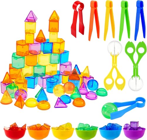 GW Box 76 Stück Zählen, 3D-geometrische Feststoffe, bunte Kunststoff-geometrische Formen, Leuchttisch, manipulatives Zählen, Sortieren, sensorische Müllfüller für Lichttische, Sortieren, Zähltraining GW Box 76 Stück Zählen, 3D-geometrische Feststoffe, bunte Kunststoff-geometrische Formen, Leuchttisch, manipulatives Zählen, Sortieren, sensorische Müllfüller für Lichttische, Sortieren, Zähltraining von GW Box