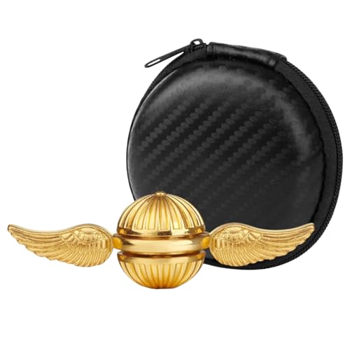 GWAWG 1pcs Golden Hand Spinner Fidget Spinner for Kids Adults, Metal Fidget Ball Cube Toy for Fans of The Magical World Decorative Desk Sensory Toy Party Birthday Gift for Stress Relief Anti Anxiet von GWAWG