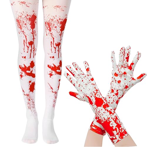 GWAWG 2 Stück Halloween Blutige für Halloween Blutige Handschuhe Socken Set blutige Strumpfhose Halloween Halloweenblutsocken für Karneval, Party, Cosplay, Kostümzubehör GWAWG 2 Stück Halloween Blutige für Halloween Blutige Handschuhe Socken Set blutige Strumpfhose Halloween Halloweenblutsocken für Karneval, Party, Cosplay, Kostümzubehör von GWAWG